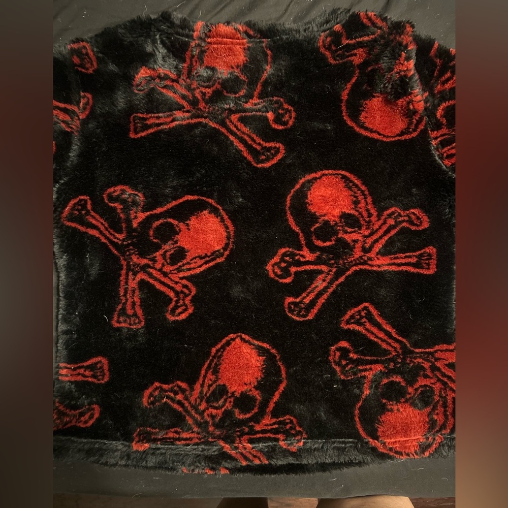 Lip Service skull fur pull over sweater